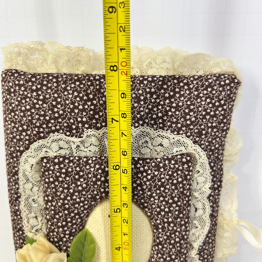 Vintage Dynamic Address Book Brown Calico‎ Floral Lace Cottagecore Ribbon Tie - Picture 3 of 11